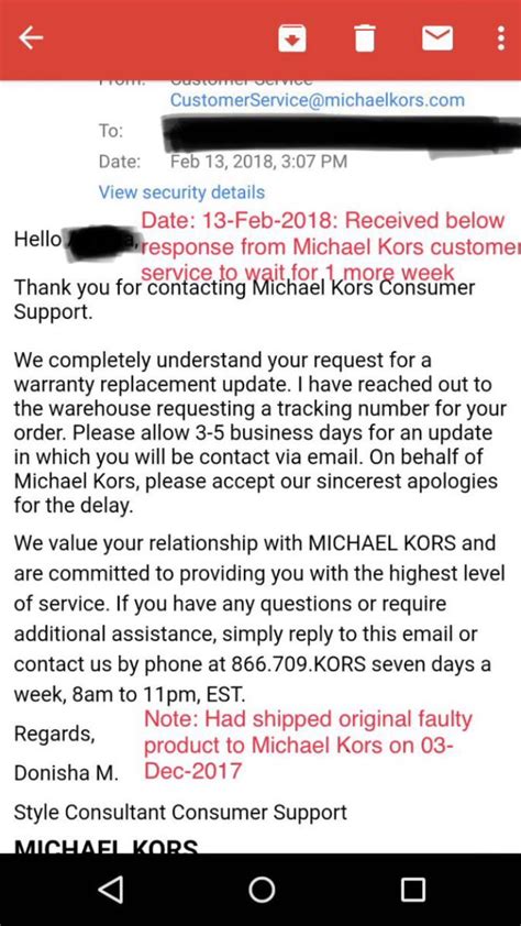 michael kors customer service mail|michael kors repair customer service.